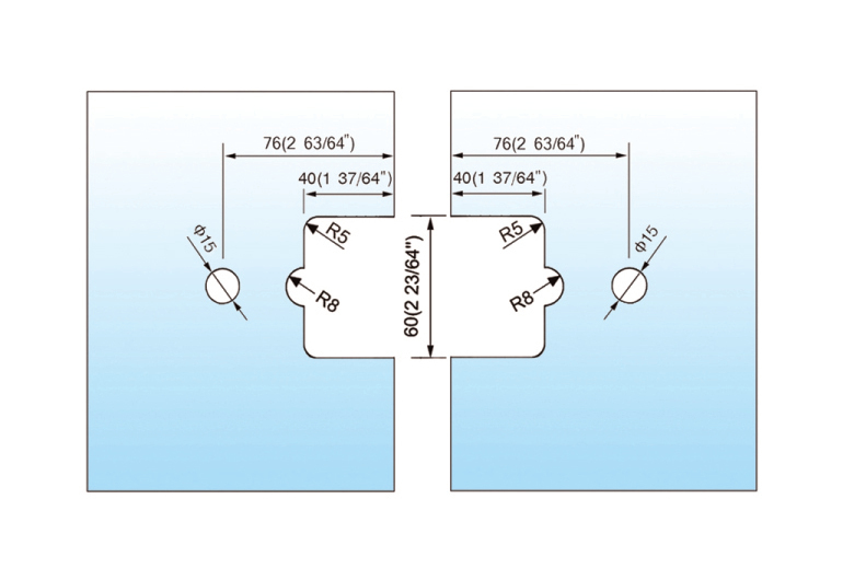 Standard Duty Shower Hinges Glass to Glass 180 Degree Glass Hinge Supplier L-2133