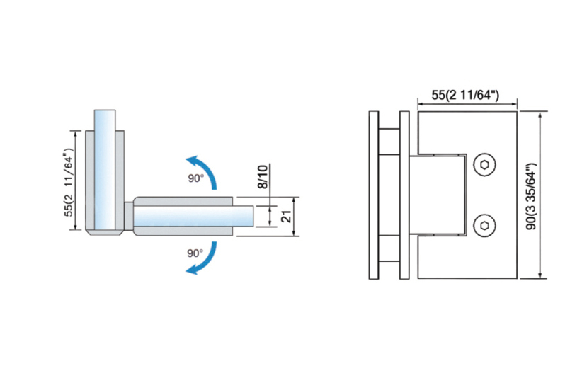 Standard Duty Shower Hinges L-2125W