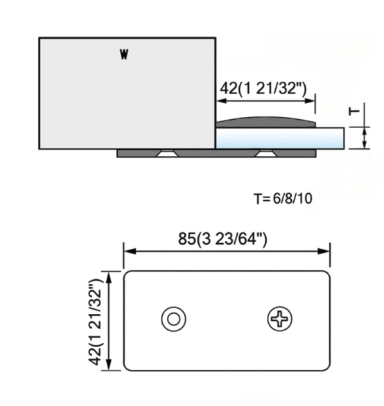 Beveled Edge Shower Glass Clamps Wall To Glass 180 Degree L-2623