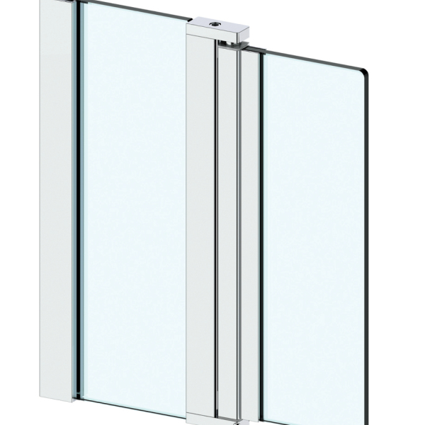 Aluminium Sliding Door Shower Hardware Wall to Glass to Glass Square Design S012S