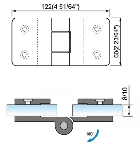 Standard Duty Shower Hinges Glass to Glass Shower  Hinge L-2413