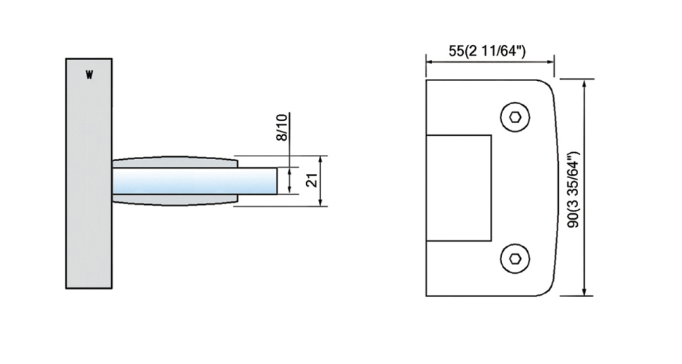 Standard Duty Shower Hinges Wall Mount L-2170