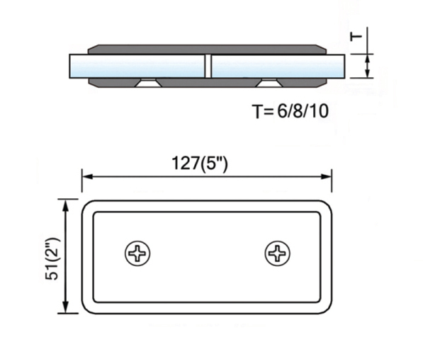 Beveled Edge Shower Glass Clamps Glass to Glass Bathroom Glass Door ClIps L-2604