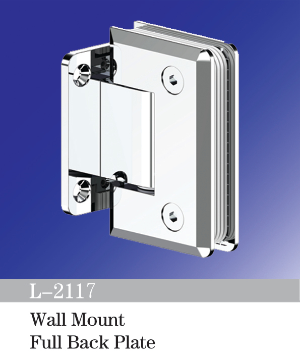 Wall Mount Standard Duty Shower Hinges Wall to Glass Full Back Plate Shower Door Hinge L-2117