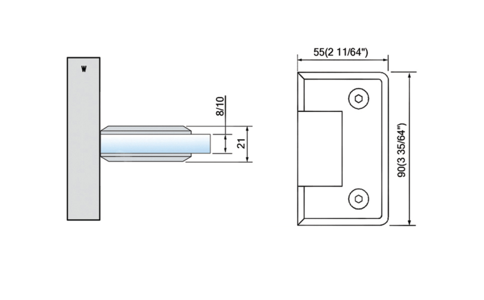 Standard Duty Shower Hinges Wall Mount Glass Clamp Factory Direct Sell Door Hinge L-2110