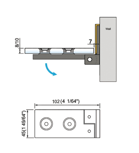 Lift Shower Hinges Shower Cabin Accessories Door Hinge L-2402WR