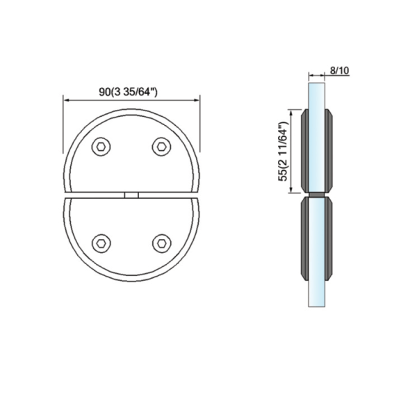 Pivot Shower  Hinges Glass to Fixed Transom Mount Glass Door Hinge China Supplier L-2312