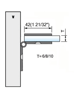 Beveled Edge Shower Glass Clamps Adjustable Wall Mount Clamp L-2547