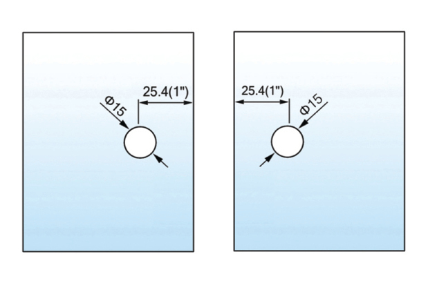 Beveled Edge Shower Glass Clamps 180° Glass-to-Glass L-2554