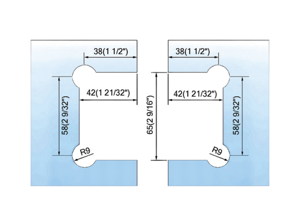 Standard Duty Shower Hinges Glass to Glass 90 Degree Frameless Shower Door Hinge L-2195