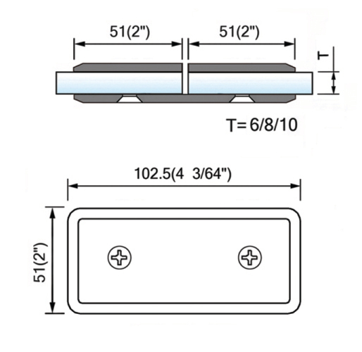 Beveled Edge Shower Glass Clamps Glass To Glass 180 Degree L-2614