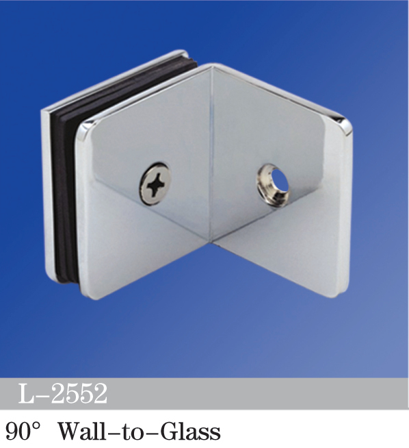 Beveled Edge Shower Glass Clamps 90° Wall-to-Glass L-2552