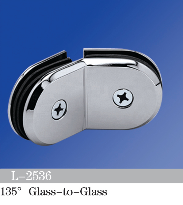 Beveled Edge Shower Glass Clamps 135° Glass-to-Glass L-2536