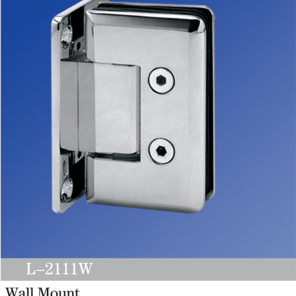 China Manufacturing Standard Duty Shower Hinges Wall Mount Glass Clamp Full Back Plate Factory Price L-2111W