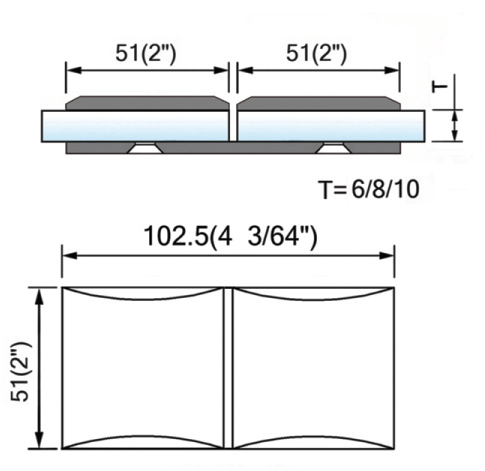 Square Corner Shower Glass Clamps Glass to Glass 180 degree Bathroom Accessories L-2674