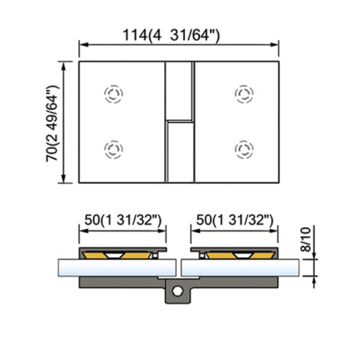 Lift Shower Hinges Shower Cabin Accessories Glass to Glass Door Hinge L-5204R