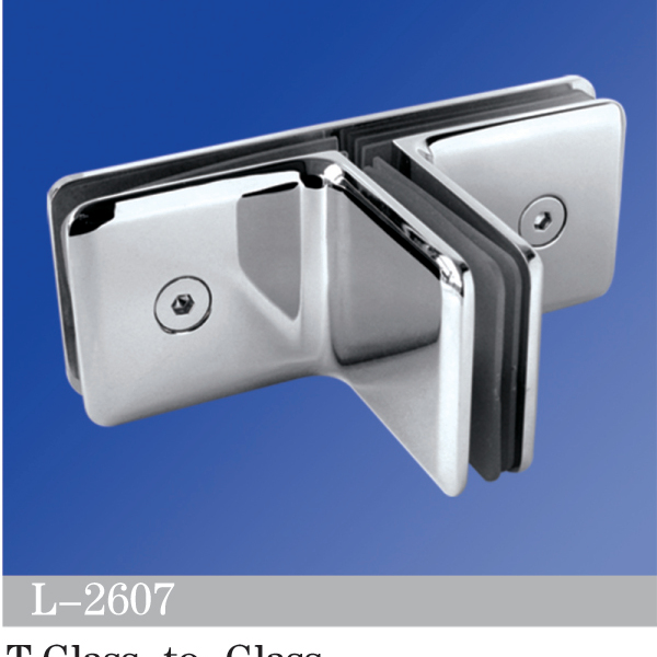 Beveled Edge Shower Glass Clamps Glass to Glass T shape Hinge L-2607