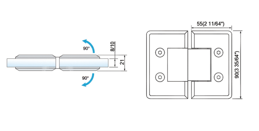 Standard Duty Shower Hinges L-2113W