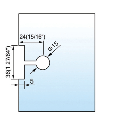 Beveled Edge Shower Glass Clamps Wall Mount Brass Glass Connector L-2621B