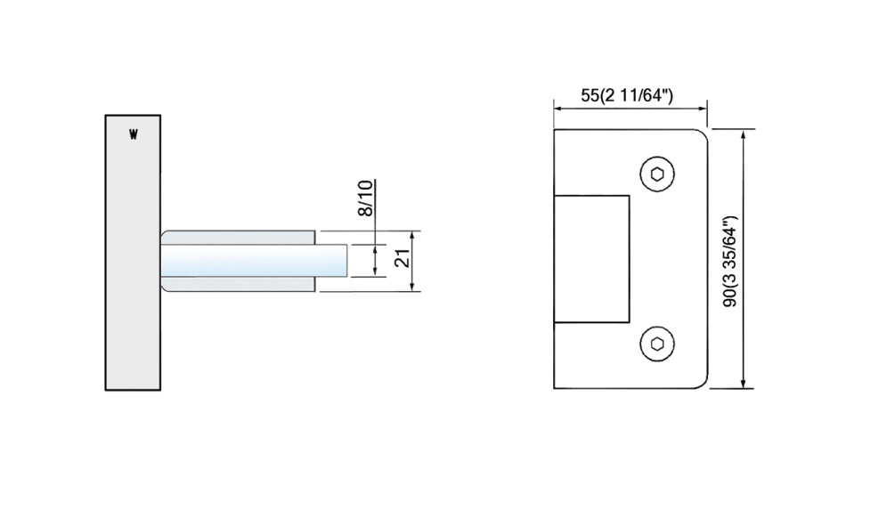 Custom Standard Duty Shower Hinges Wall Mount Glass Clamp For Sell L-2100