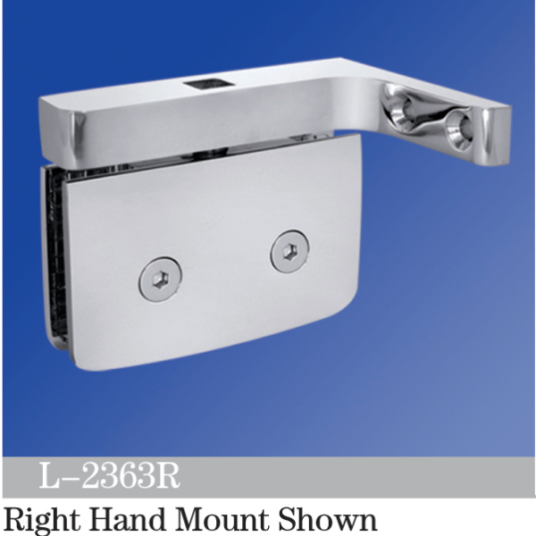 Pivot Shower  Hinges Right Hand Mount Shown Offset Bracket Wall Mount Glass Glass Clip L-2363R