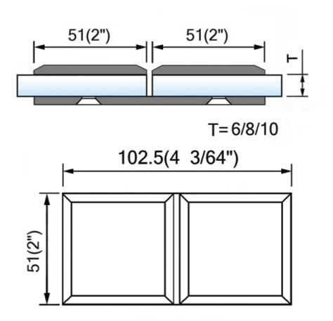 Square Corner Shower Glass Clamps Glass to Glass 180 degree Bathroom Accessories L-2684