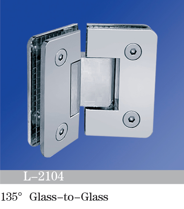 Standard Duty Shower Hinges Glass to Glass 135° Glass Clamp Customized  Door Hinge Glass Hardware L-2104