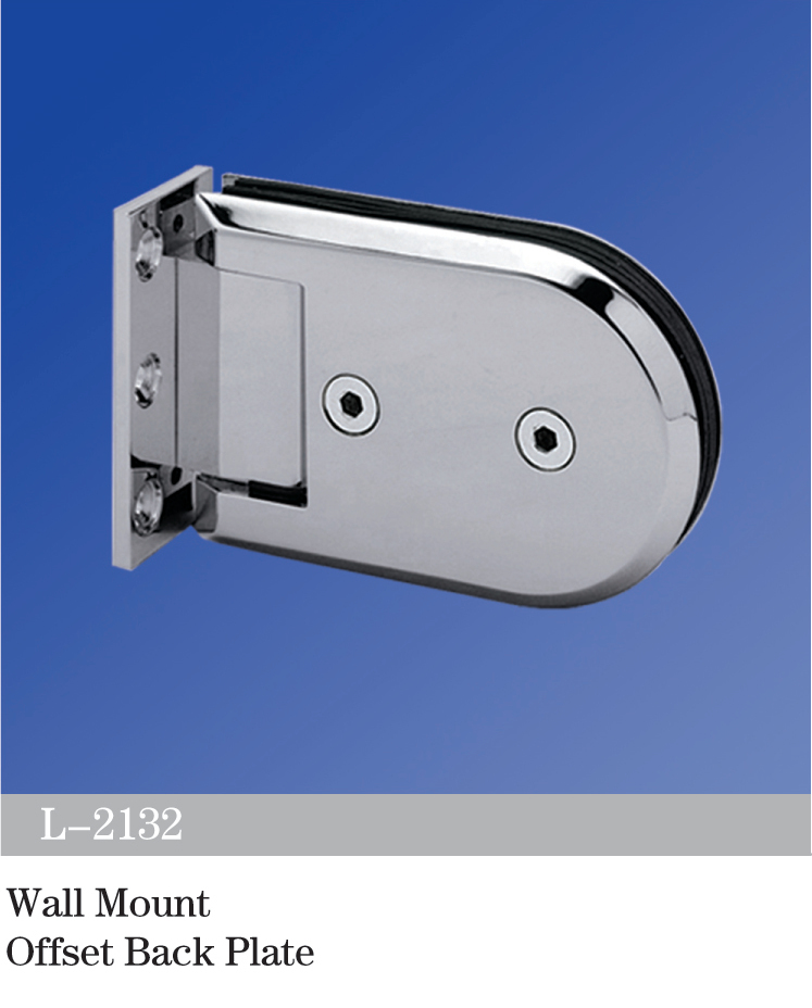 Standard Duty Shower Hinges Wall Mount 90 degree Glass Clamp OffSet Back Plate Glass Door Hinge L-2132