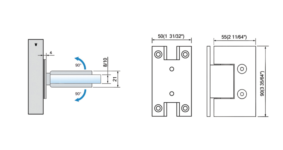 Standard Duty Shower Hinges L-2126W