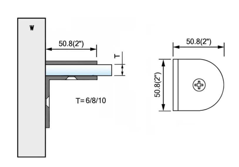 Stainless steel Shower glass clamps 90° Wall to Glass L-2502