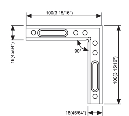 Shower Door Header Kits Accessories Heavy Duty Wall Mount Bracket 90 Degree L-2791