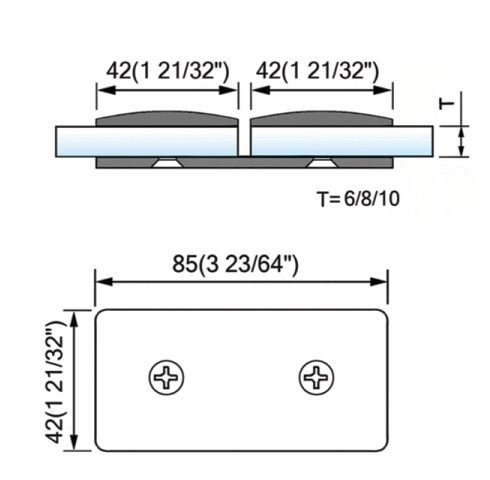 Beveled Edge Shower Glass Clamps Glass To Glass 180 Degree L-2624