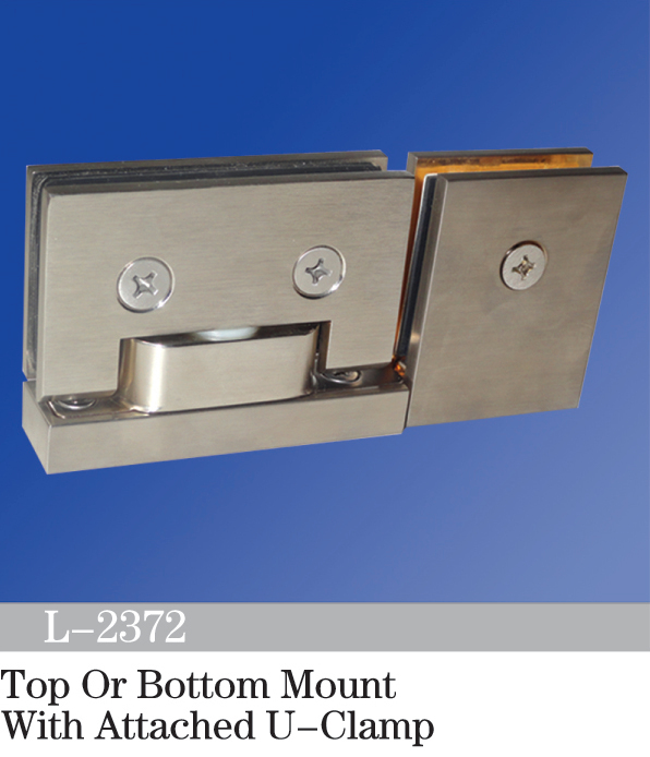 Pivot Shower  Hinges Top Or Bottom Mount Glass Door Hinge With Attached U Clamp L-2372