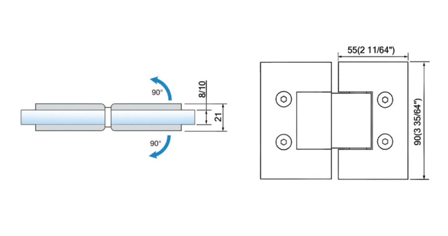 Standard Duty Shower Hinges L-2123W