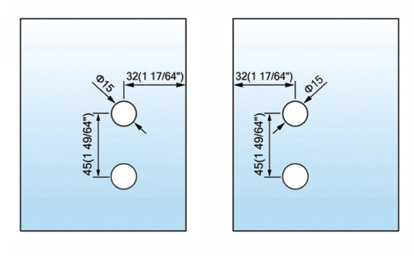 Standard Duty Shower Hinges Wall to Glass Wall Shower Door Hinge L-2419