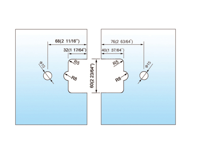 Standard Duty Shower Hinges Glass to Glass 135 Degree Glass Clamp Top Quality Hinge L-2134