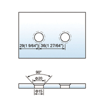 Standard Duty Shower Hinges With Covers Wall to Glass Bathroom Door Clamps L-2403W