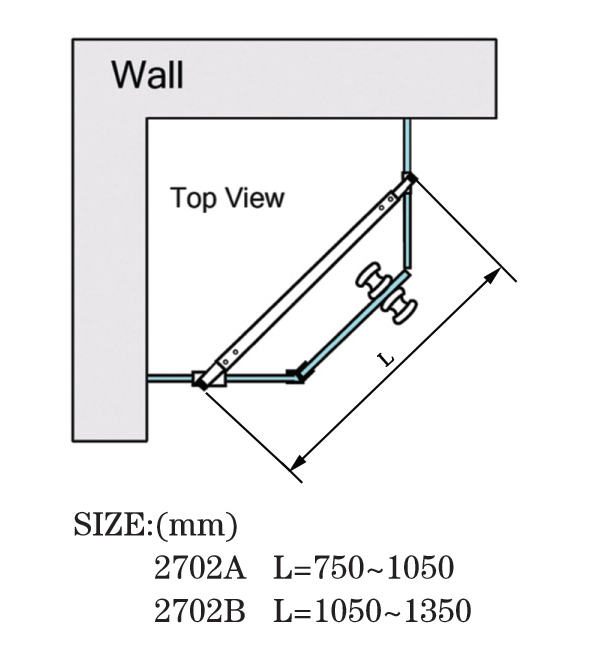 Round Tube Shower Support Bars Shower Cabin Fixed RetractableTube L-2702