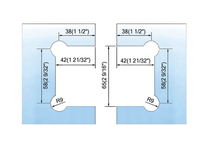 Standard Duty Shower Hinges 90° Glass-to-Glass L-2175