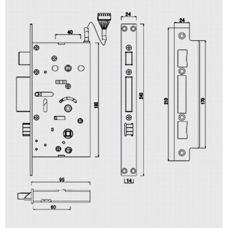 Especificación del cuerpo de la cerradura de la puerta