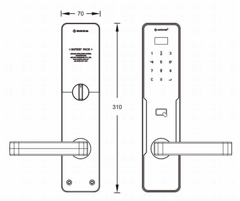 serrure de porte intelligente à carte-clé