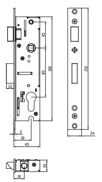 Door Hardware Interior lockbody