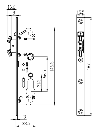 Especificación de cerradura de seguridad para puerta con bisagras