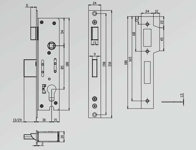 30mm Backset Mortice Security Door Locks