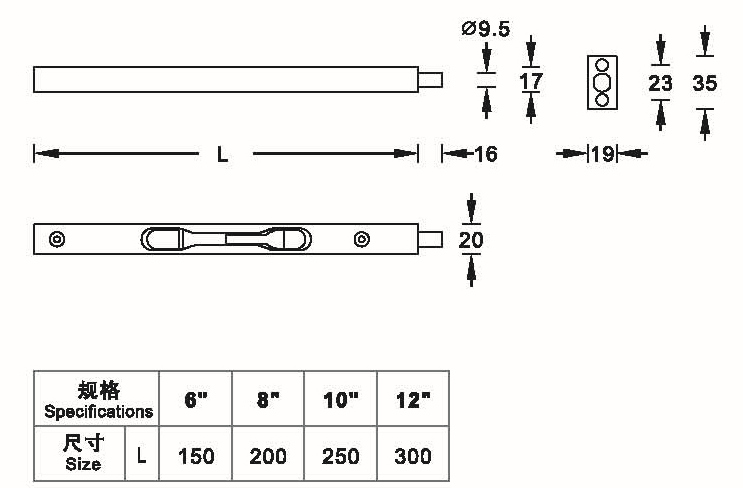 Stainless Steel Door Concealed Deadbolt