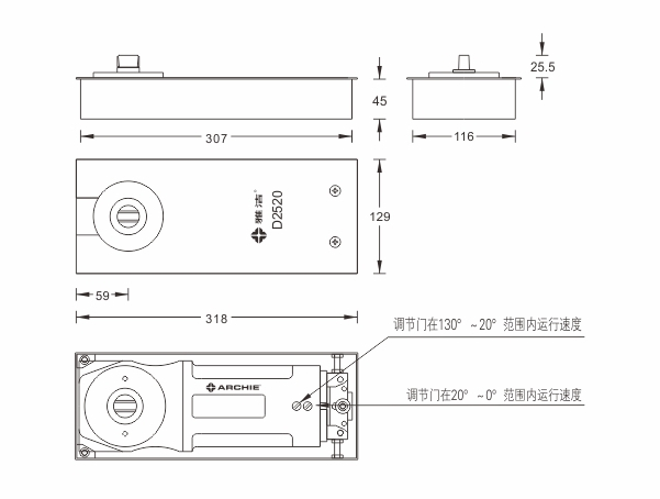 Glass Door Hardware Floor Spring 