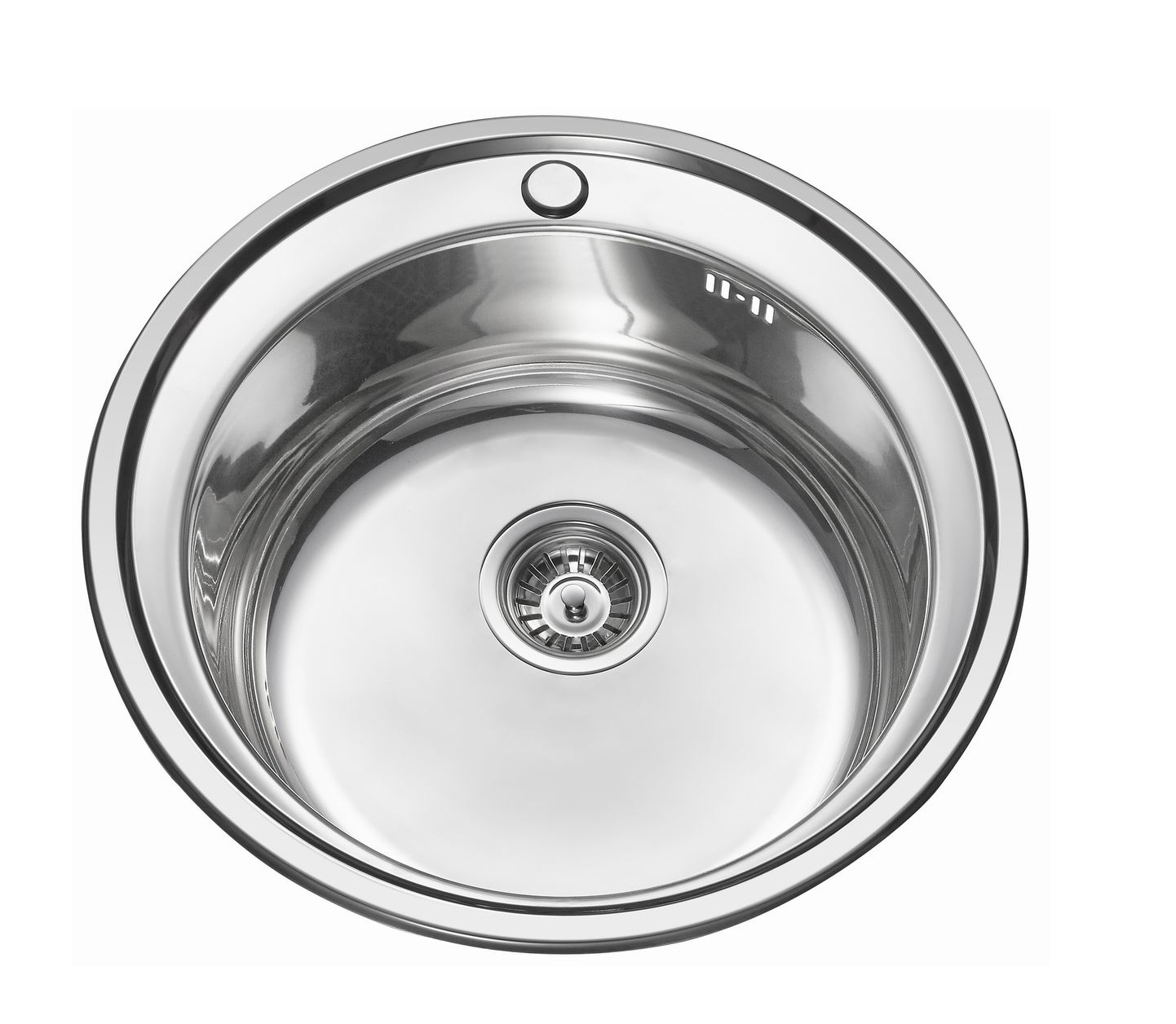 Round Single Kitchen Sink - Sink Steel LS5151