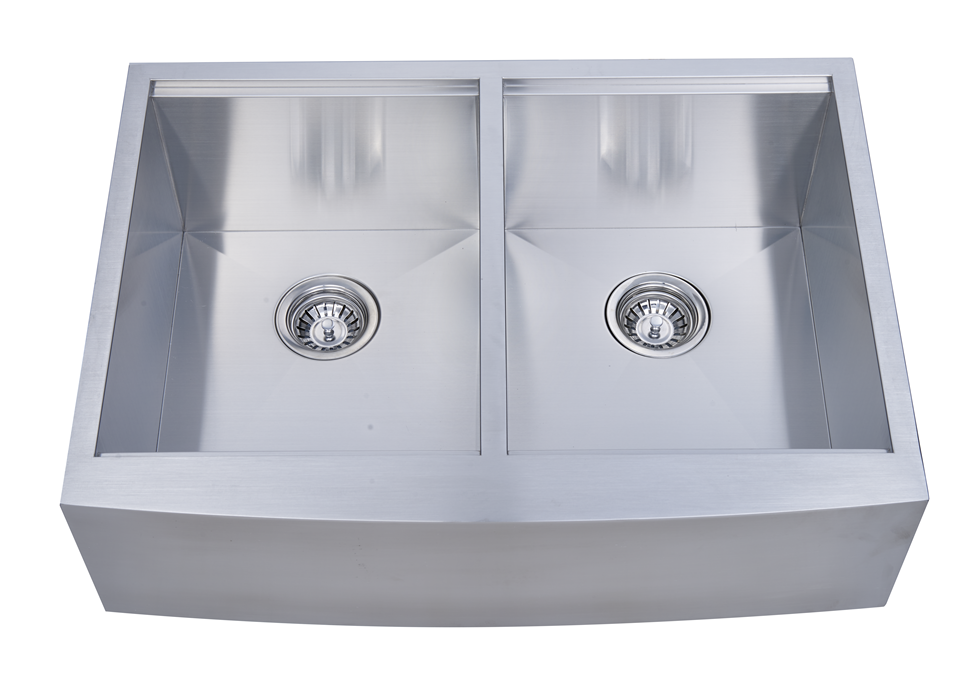 apron sink double bowl