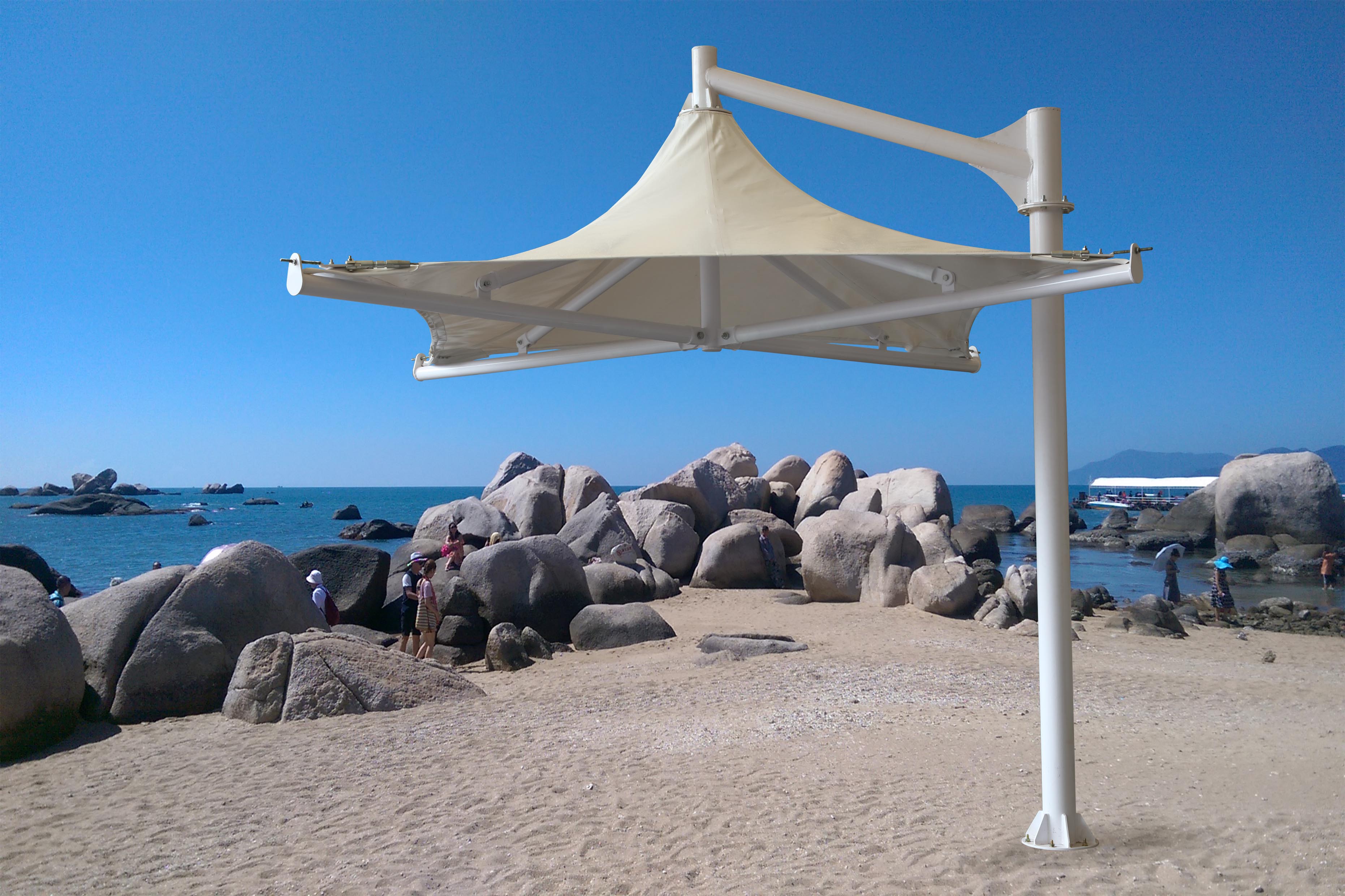 Side Pole Membrane Structure Umbrella