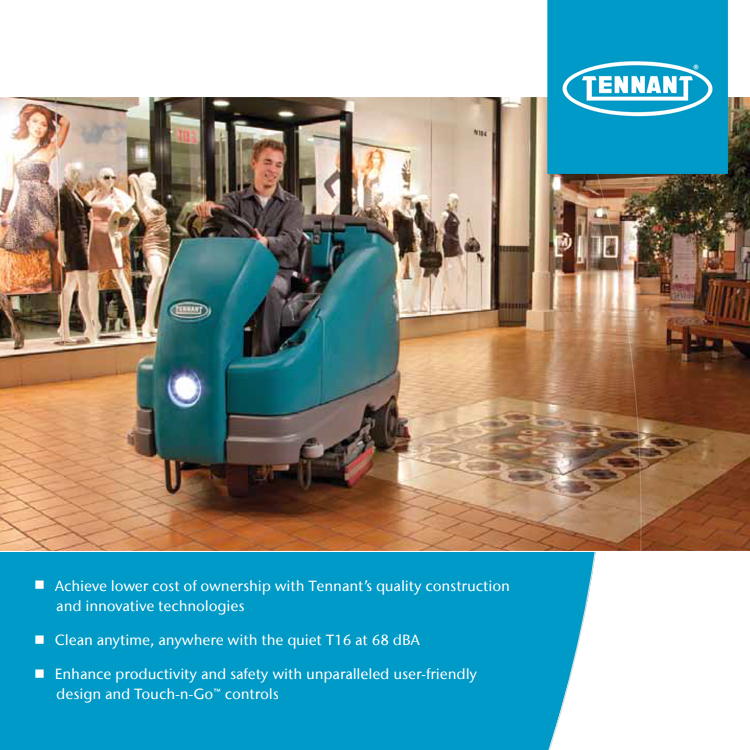 TENNANT T16 BATTERY-POWERED RIDER SCRUBBER